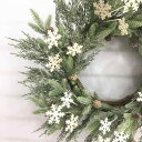 リース クリスマス 雪の結晶 フェイク スノーフレーク プラスチック製 アメリカン おしゃれ 玄関飾り 壁飾り 窓飾り インテリア デコレーション パーティー イベント用 装飾