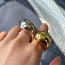 リング ユニセックス ティアドロップ デザイン オープンリング フリーサイズ 個性的 大ぶり 存在感 おしゃれ 樹脂 メッキ加工 ゴールド シルバー オリジナルデザイン