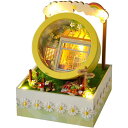 ミニチュアハウス DIY手作りキット 木製 花柄 円形ケース 底座付き 精密模型 組み立てキット おもちゃ 誕生日プレゼント ギフト 趣味 おうち時間 インテリア雑貨 ライトパープル スカイブルー
