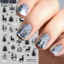 ネイルシール ネイルアートステッカー クリスマス 雪の結晶 トナカイ クリスマスツリー ins風 粘着タイプ セルフネイル 簡単 貼るだけ 冬ネイル ホリデーシーズン おしゃれ かわいい