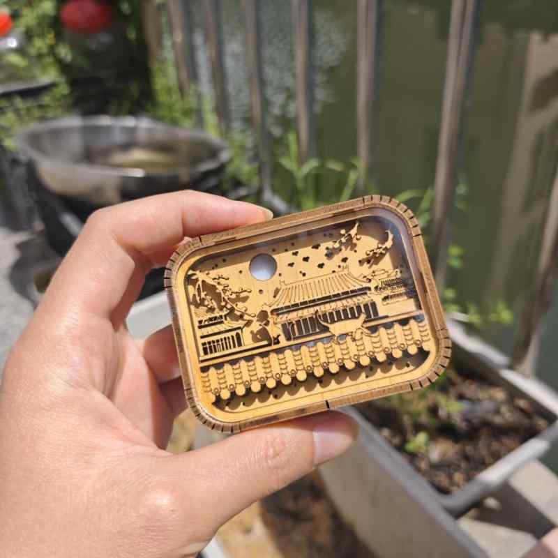 冷蔵庫マグネット 立体 木製 木彫り ライト付き 旅行記念 観光土産 ビジネス会議用 ギフト 贈答品 中国..