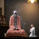 置物 達磨大師 陶器製 陶磁器 大型 禅スタイル 仏像 人物像 和風モダン インテリア オブジェ リビング 玄関 書斎 応接間 癒やし 縁起物