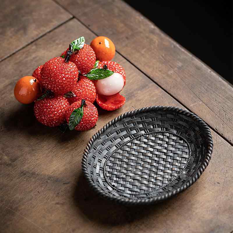 茶寵 変色 樹脂製 ライチ実モチーフ 茶器 茶盤飾り オブジェ 高級感 育成型 経年変化 茶道具アクセサリ..