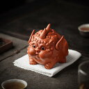 置物 キャラクター かわいい 貔貅 金運 招財 縁起物 風水 ラッキーアイテム 茶寵 ティーペット インテリア 卓上 リビング オブジェ 紫砂陶器 朱泥 紫泥