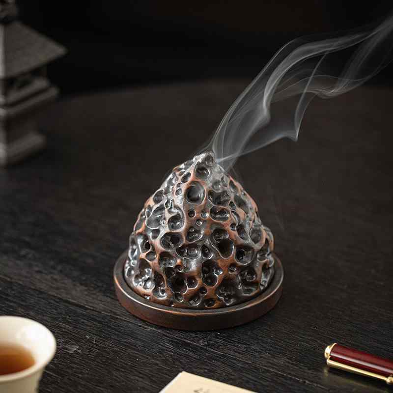 香炉 陶磁器 室内用 お香立て 線香立て 山水デザイン 禅スタイル 和風 レトロモダン インテリア 置物 ..