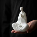 置物 禅意 無相仏 小和尚 僧侶 白磁 陶器 フィギュア オブジェ リビング 玄関 卓上 書斎 デスク オフィス インテリア 瞑想 癒し ユニーク デザイン 装飾品