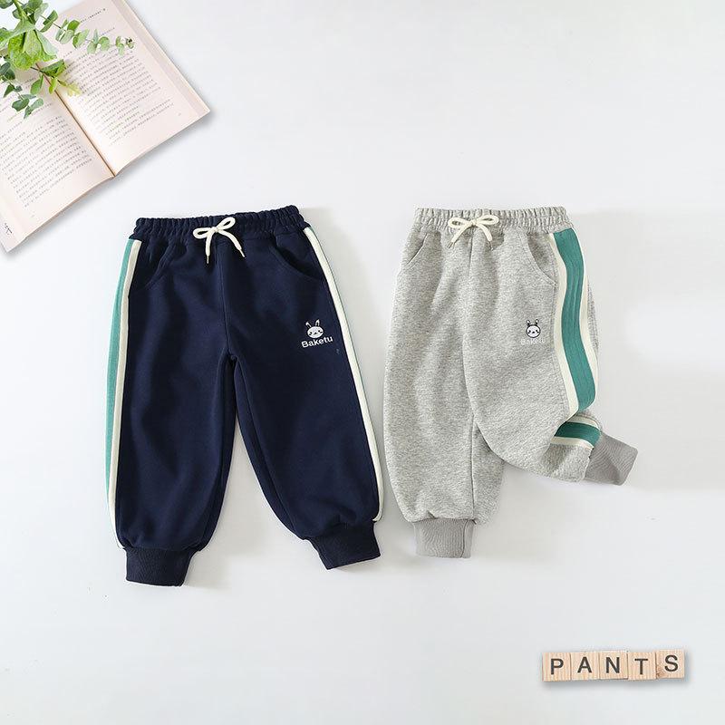 キッズ 男の子 パンツ スポーツ ジョガーパンツ コットン 綿混 カジュアル 普段使い 長ズボン ウエストゴム ソフトタッチ ミドルウエスト