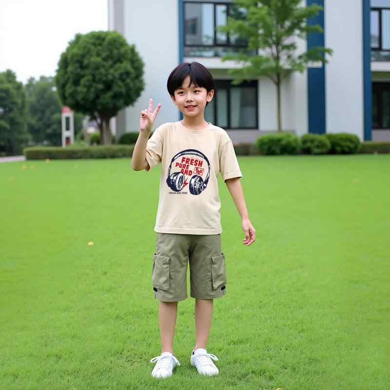 パンツ キッズ 男の子 夏用 ハーフパンツ 5分丈 カーゴパンツ カジュアル 薄手 ポリエステル ウエストゴム 無地 普段使い ミドルウエスト カーキ ベージュ