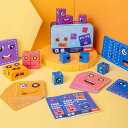 知育パズル 子供 木製 顔合わせ 表情変化キューブ 立体ブロック ボードゲーム 親子で遊べる 思考力 集中力アップ 脳トレ 室内遊び スチール缶ケース付き