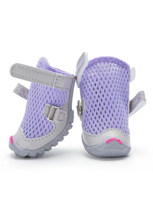 犬 靴 ドッグシューズ ペット 小型犬 サンダル 外出用 通気性 かわいい メッシュ カジュアル ブルー グリーン パープル