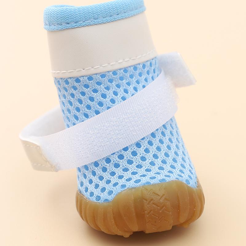 犬 靴 ドッグシューズ 脱げにくい ウォーキング かわいい 屋外 フットカバー 春夏 通気性 イエロー ブルー レッド