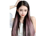 ヘアピース レディース インナーカラー ハイライト ワンタッチ ロング ストレート カラー エクステ 自然な 人工毛 付け毛 多色展開