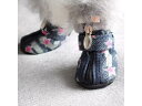 犬 靴 ドッグシューズ ジッパー付き フットカバー 柔らかいソール 脱げにくい 噛み防止 暖かい 小型犬 4足 セット ピンク ホワイト