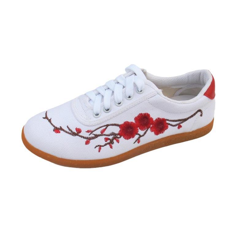 布シューズ レディース 中高年向け 刺繡 花柄 キャンバス スニーカー 太極拳 演武 ダンス ウォーキング..