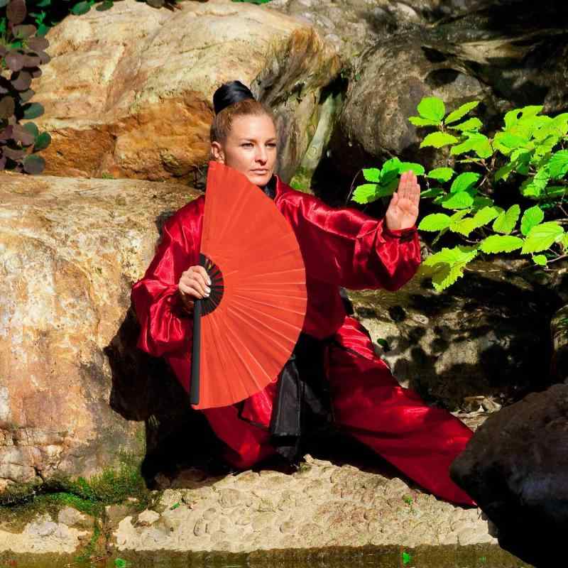 扇子 中国風 民族風 舞踊用 太極拳 功夫扇子 竹製 樹脂製 演武用 パフォーマンス 練習用 手工芸品 イベ..