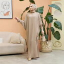 ワンピース レディース イスラム ムスリム 中東スタイル マキシ丈 ロングワンピース 長袖 ボタン付き シングルブレスト ゆったり 快適 カジュアル 普段使い ...