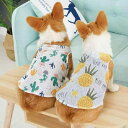 ペットウェア 小型犬 猫 ユニセックス ショート丈 ベスト タンクトップ 夏用 通気性 メッシュ UVカット 日焼け対策 軽量 ポリエステル プリンセス パイナップル サボテン ウサギ アイスクリーム 柄 テディ ビション ポメラニアン