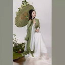 漢服 レディース 女性用 魏晋 南北朝風 広袖 大袖 儒八破スカート 上下セット ポリエステル ドレープ 軽やか 仙女風 優雅 舞台衣装 発表会 イベント コス...