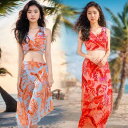 水着 レディース トレンド ビキニ セパレート 3点セット 体型カバー 細見え お腹カバー セクシー 温泉 プール スイムウェア 再生繊維 パッド入り ワイヤーなし(4)