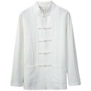 シャツ メンズ チャイナ風 レトロ 中華風 漢服調 リネン 綿麻 スタンドカラー 長袖 ゆったり ルーズフィット カジュアル 形態安定 無地 大人カジュアル