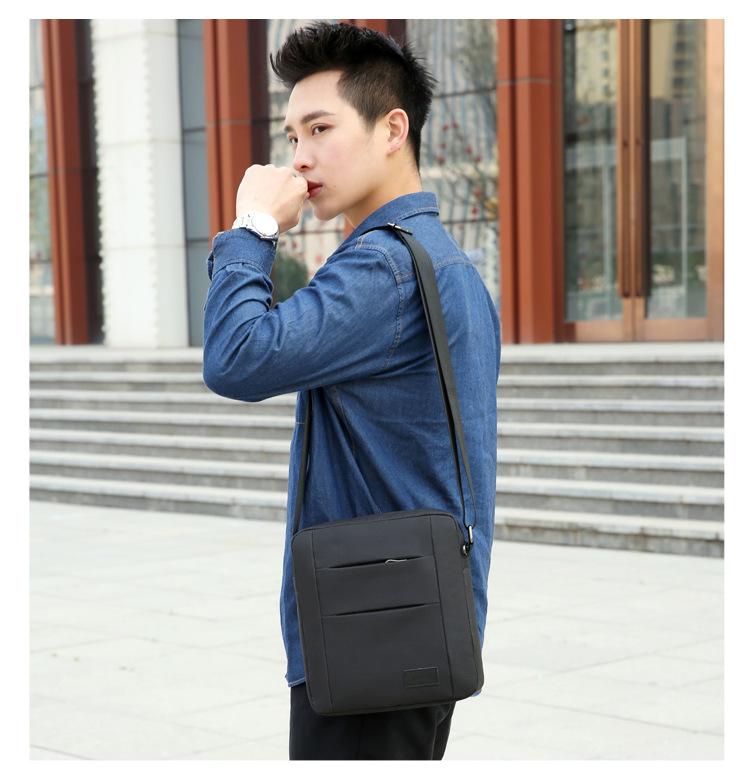 ボディバッグ メンズ 男性用 オックスフォード生地 ワンショルダーバッグ 斜め掛けバッグ クロスボディバッグ カジュアル 普段使い ビジネス 通勤 デイリーユース 多収納 多機能 丈夫 耐久性 ポリエステル裏地 無地 スタイリッシュ 2サイズ展開