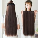 ウィッグ レディース ロング ストレート エクステ ヘアピース ワンタッチ クリップ式 ボリュームアップ 増毛 ふんわり 自然な質感 高温耐熱ファイバー 地毛に馴染む 自然な黒 深みのある茶色