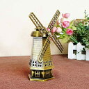 置物 オランダ風車 ヨーロピアン 欧風 合金製 金属工芸品 水車小屋 インテリア雑貨 建物模型 旅行記念 デスク飾り リビング 玄関 レトロ アンティーク調 古銅色 レッドブラウン