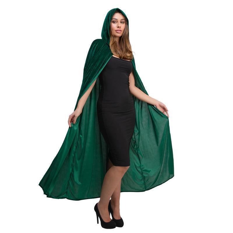 マント 男女兼用 フード付き ロング丈 紐付き クリスマス ハロウィン コスプレ 仮装 金ベルベット ポリエステル 薄手 イベント パーティー 欧米ファンタジー