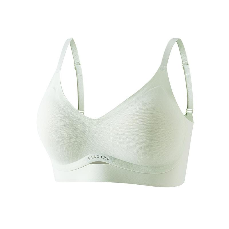 ブラジャー レディース ノンワイヤー シームレス ブラ 大胸 着やせ効果 谷間メイク 垂れ防止 リフトアップ 固定カップ 薄手 夏物 接触冷感 快適 吸湿速乾 通気性 脇高設計 脇肉カバー 3/4カップ 美背スタイル デイリーユース