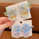 ヘアクリップ 子供 女の子 ベビー キッズ 古風 タッセル リボン プリンセス 華やか メタル クリスタル パール 立体モチーフ 手作り サイドクリップ 髪飾り 髪留め 発表会 イベント 2個セット