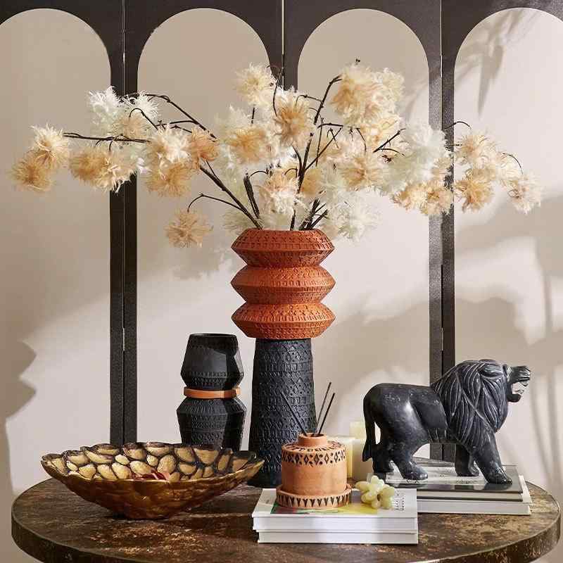 花瓶 侘寂風 レトロ ミックススタイル リビング 玄関 フラワーベース アロマディフューザー 収納 オブ..