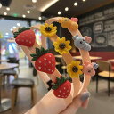 カチューシャ キッズ 女の子 滑り止め 歯付き かわいい キャラクターデザイン 韓国風 プラスチック 樹脂製 フルーツ 動物 花モチーフ 髪飾り ヘアバンド