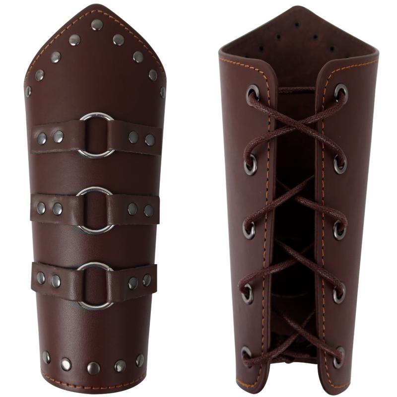 腕当て 大人用 レザー 革製 中世 ヴァイキング ルネサンス アームガード 籠手 コスプレ 舞台 演劇 ハロ..