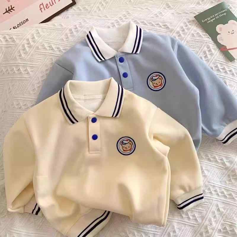 ポロシャツ キッズ 長袖 ベビー 男の子 女の子 子供服 春秋 カジュアル トップス スウェット トレーナ..