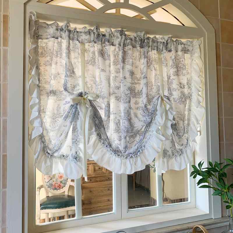 カフェカーテン おしゃれ 小窓 中世風 ショート ハーフ キッチン 出窓 パーティション ベージュ