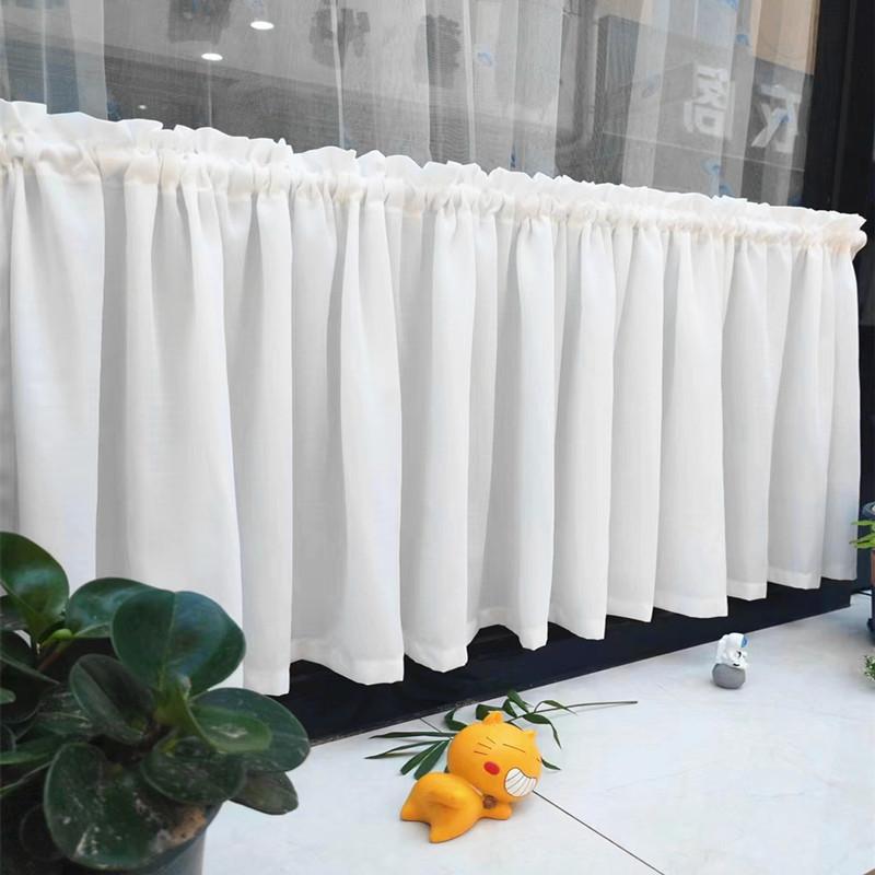 カフェカーテン おしゃれ 小窓 出窓 ハーフ ショート 防塵 キッチン スクリーン ホワイト