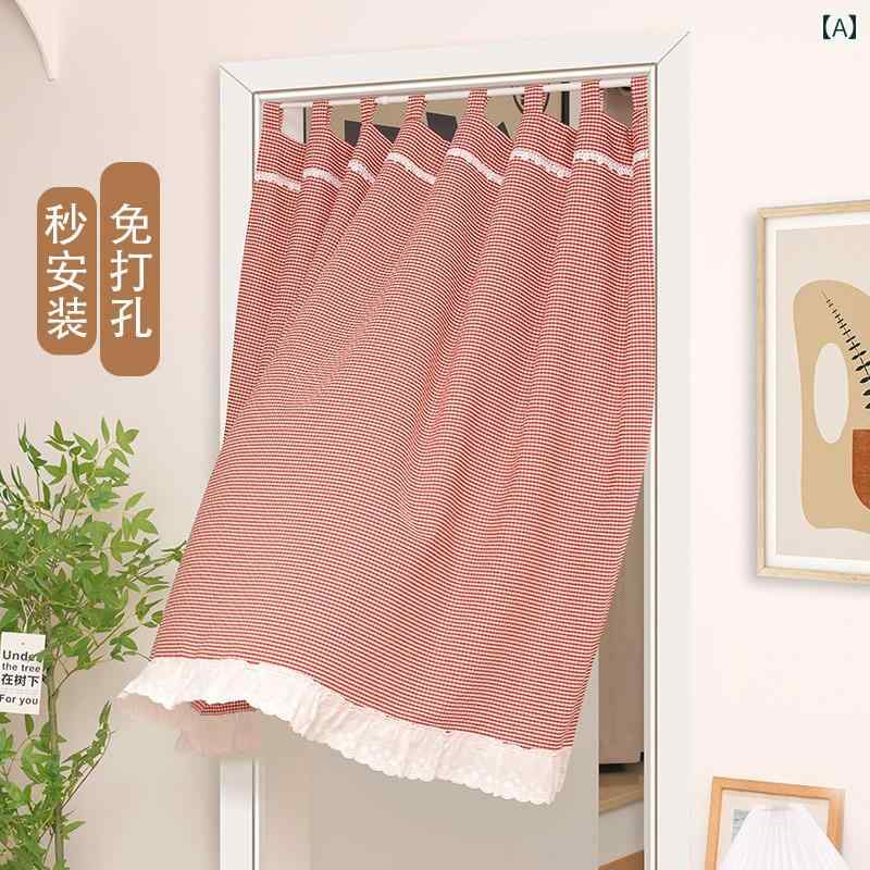 カフェカーテン おしゃれ 小窓 アメリカン 韓国 ハーフ ショート ロング 間仕切り ブロッキング レッド ブルー イエロー