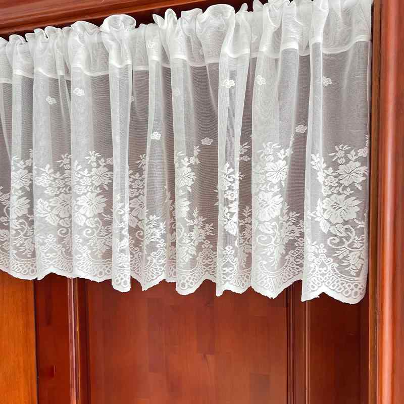 カフェカーテン おしゃれ 小窓 カントリー レース ハーフ ショート キッチン 出窓 本棚 カバー ホワイト