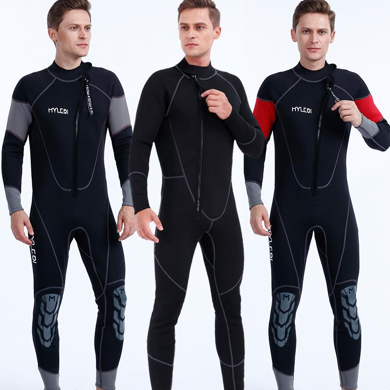 サーフィン フルスーツ メンズ 長袖 ジッパー 長ズボン 水着 保温 ダイビング スキューバ アウトドア スイミング ブラック グレー ブルー