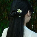 ヘアアクセサリー かんざし レディース 髪飾り ヘアピン 中国風 モダン ジュエリー ブラック グリーン ピンク