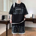 Tシャツ キッズ 半袖 男の子 子供服 春夏 カジュアル セットアップ メンズ ティーンズ ショートパンツ フェイクレイヤード 重ね着風 ビッグシルエット スト...