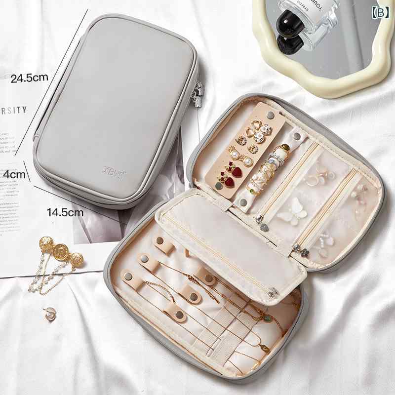 アクセサリー収納 ジュエリーケース 旅行用 携帯用 ネックレス ピアス イヤリング ブレスレット 腕時計 小物入れ 大容量 ポータブル