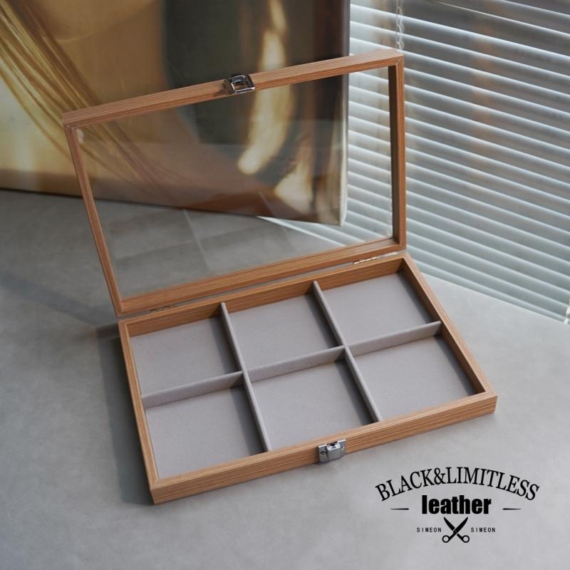 アクセサリー 収納ボックス ウォールナット木目 防塵 透明蓋付き 大容量 仕切り 多段 ブレスレット 腕時計 コレクション 小物 展示ケース 整理整頓 保管