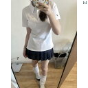 Xiaogu 夏 ベーシック ウエスト POLO シャツ 日本の 学校 用品 感覚 学生 半袖 犬 革 JK トップス レディース