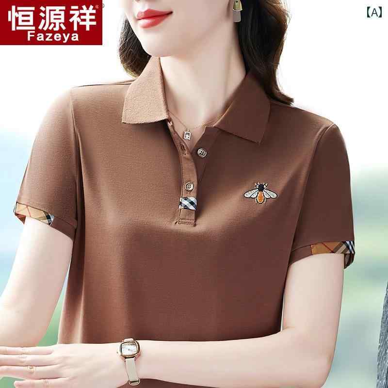 Fazeya Hengyuanxiang 半袖 Tシャツ レディース 夏 おしゃれ 大きいサイズ 中年 トップ ママ カジュア..