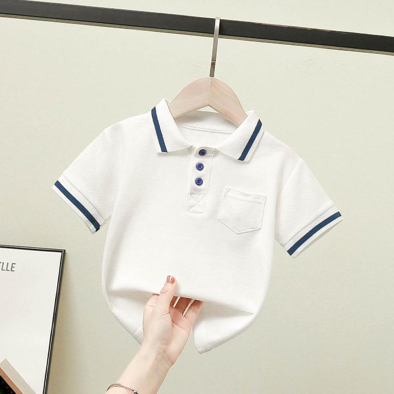 ポロシャツ キッズ 半袖 男の子 子供服 トップス カジュアル ファッション 韓国 春夏 ホワイト ブルー ブラック