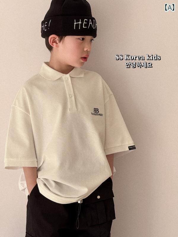 SS 子供 服な 男の子と 女の子の ポロシャツ 2025 スタイリッシュな 男の子の 夏の 服 子供の 半袖 Tシ..