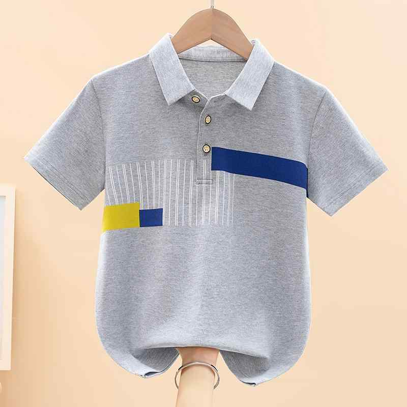 Short Sleeves - ポロシャツ キッズ 半袖 男の子 子供服 コットン トップス カジュアル ファッション 春夏 ピンク グレー