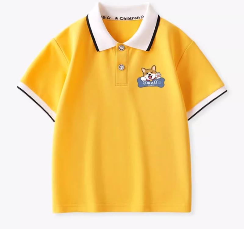 ポロシャツ キッズ 半袖 男の子 子供服 コットン トップス カジュアル ファッション 春夏 ホワイト イ..