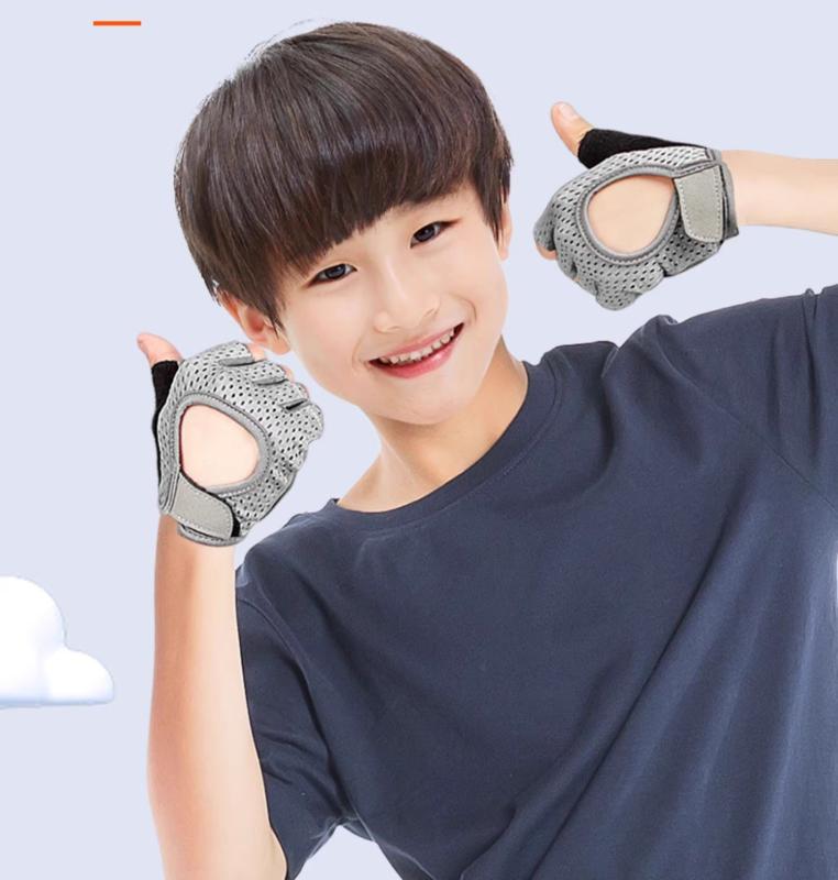 サイクリング グローブ 自転車 手袋 指切り 男の子 女の子 キッズ 子供用 薄手 ハーフフィンガー スポ..